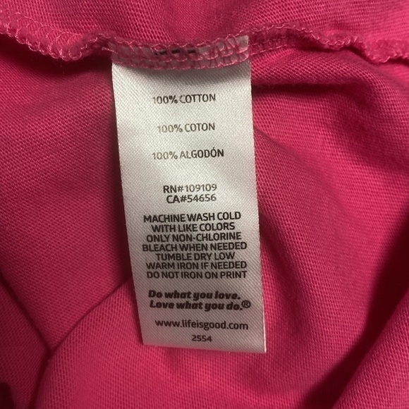 NWT LIFE IS GOOD Long Sleeve Crusher Tee Golf Pink Sz Small - Picture 6 of 7